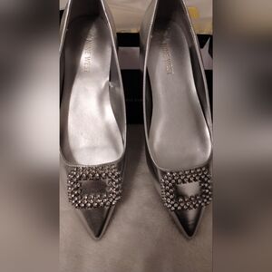 Nine West Silver Embellished Women's Shoes